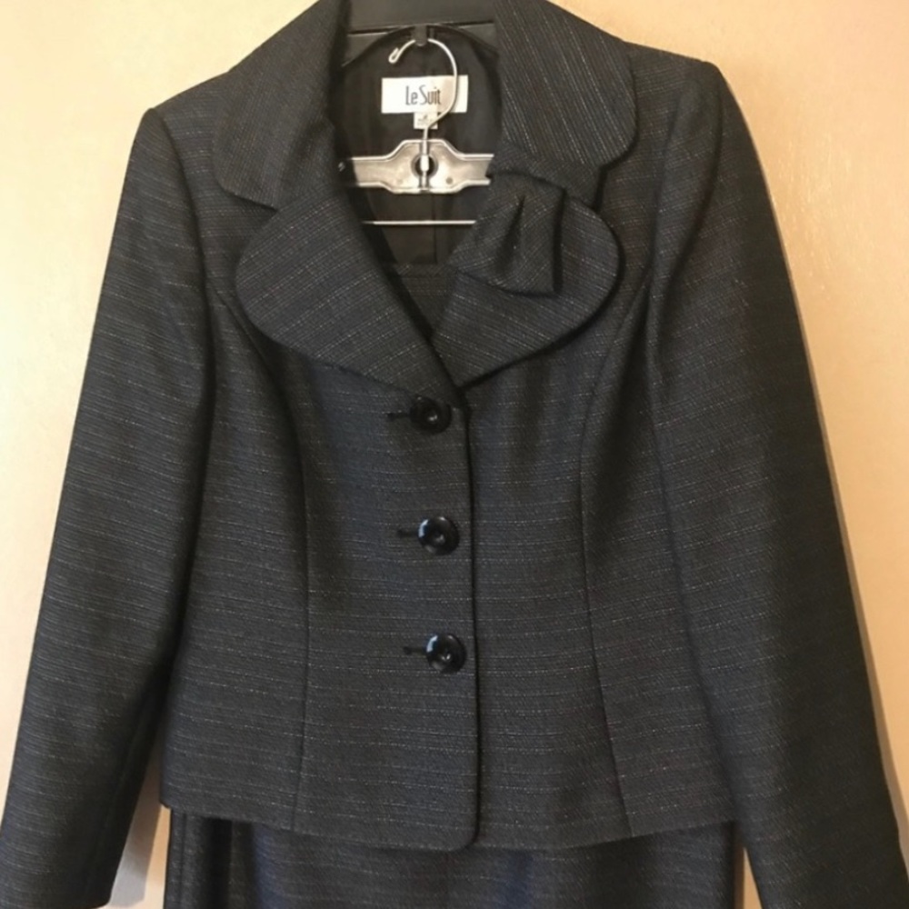 Le Suit Dark Gray Women's Blazer
